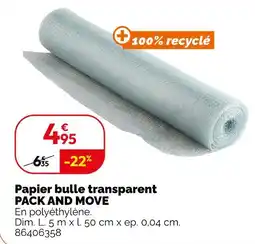 Weldom PACK AND MOVE Papier bulle transparent offre