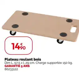 Weldom Plateau roulant bois offre