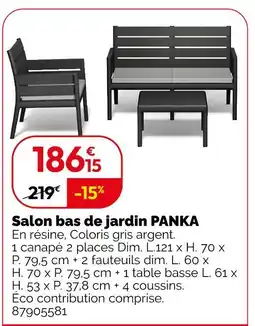 Weldom Salon bas de jardin PANKA offre