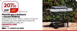 Weldom Plancha gaz 2 brûleurs + chariot MURCIA offre