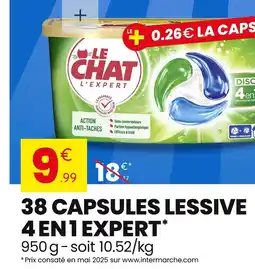 Stokomani LE CHAT 38 capsules lessive 4 en1 expert offre