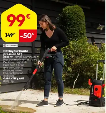 Weldom Sterwins Nettoyeur haute pression ST3 offre