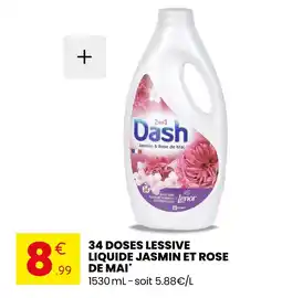 Stokomani DASH 34 doses lessive liquide Jasmin et Rose de Mai offre