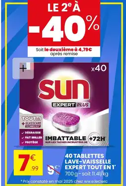Stokomani SUN Expert Plus 40 tablettes lave-vaisselle tout en 1 offre