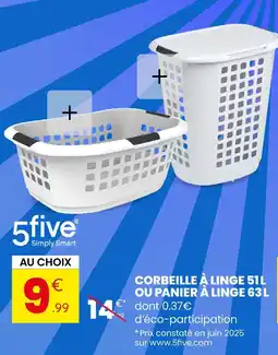 Stokomani 5FIVE Corbeille à linge 51L offre