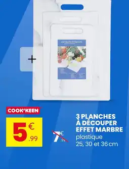 Stokomani COOK'KEEN 3 planches à découper effet marbre offre
