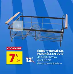 Stokomani COOK'KEEN Égouttoir métal poignées en bois offre