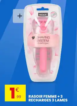 Stokomani SENCE Rasoir femme avec 3 recharges de lames offre