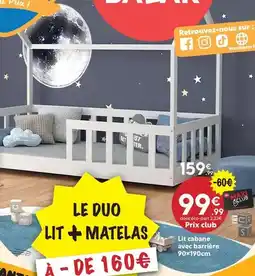 Maxi Bazar Lit cabane avec barrière offre