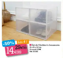 Kandy Set de 4 boltes à chaussures offre