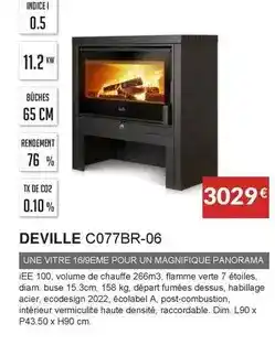 Copra Deville - c077br-06 poêle à bois box offre