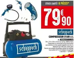 Batkor Scheppach - compresseur d'air + accessoires offre
