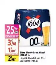 Diagonal 1664 - bière blonde sans alcool 0.0 % offre