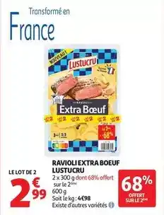 Auchan Supermarché Lustucru - ravioli extra boeuf offre