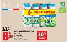 Auchan Supermarché Lactel - lait bio demi-écrémé offre