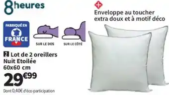 Conforama Lot de 2 oreillers Nuit Etoilée offre