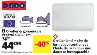 Conforama Oreiller ergonomique Végétal offre