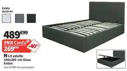 Conforama Lit adulte tissu Aston offre