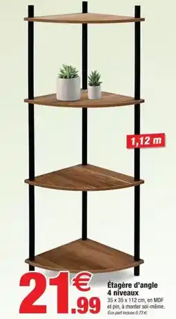 Bazarland Étagère d'angle 4 niveaux offre