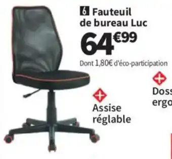 Conforama Fauteuil de bureau Luc offre