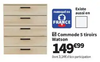 Conforama Commode 5 tiroirs Watson offre