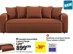 Conforama 12 canapé convertible 3 places noah offre