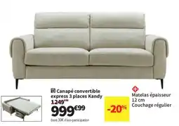 Conforama 13 canapé convertible express 3 places kandy offre