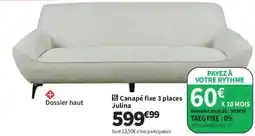 Conforama 15 Canapé fixe 3 places Julina offre