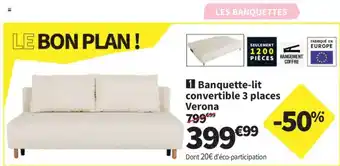 Conforama Banquette lit convertible 3 places verona offre