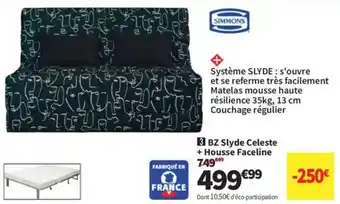 Conforama Bz slyde celeste + housse faceline offre