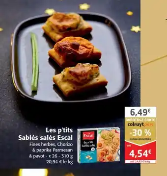 Les p'tits Sablés salés Escal