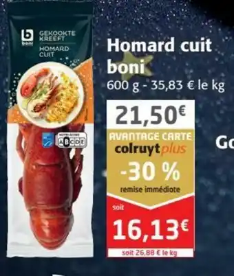 Colruyt Homard cuit boni offre