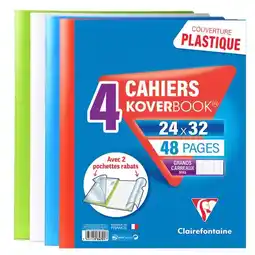 Carrefour Market CLAIREFONTAINE Lot de 4 cahiers KOVERBOOK offre