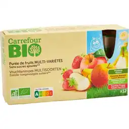 Carrefour Market CARREFOUR BIO Gourdes purée de fruits sans sucres ajoutés offre