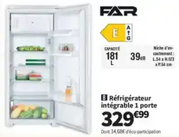 Conforama FAR Réfrigérateur intégrable 1 porte offre