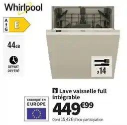 Conforama Whirlpool Lave vaisselle full intégrable offre