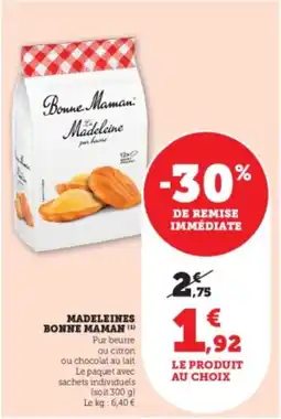 Hyper U Madeleines bonne maman offre
