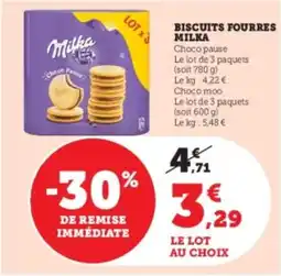 Hyper U Biscuits fourres milka offre