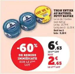 Hyper U Thon entier au naturel petit navire offre