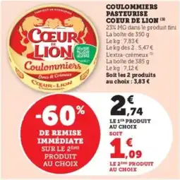 Hyper U Coulommiers pasteurise coeur de lion offre