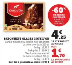 Hyper U Batonnets glaces cote d'or offre