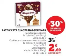 Hyper U Batonnets glaces haagen dazs offre