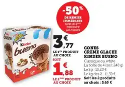 Hyper U Cones creme glacee kinder bueno offre