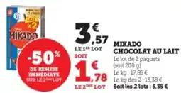 Hyper U Mikado chocolat au lait offre