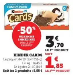 Hyper U Kinder cards offre
