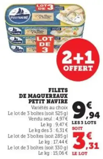 Hyper U Filets de maquereaux petit navire offre