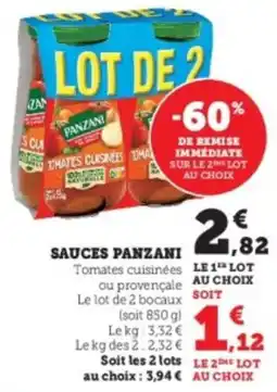 Hyper U Sauces panzani offre