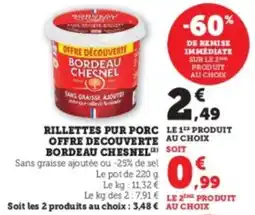 Hyper U Rillettes pur porc offre decouverte au choix bordeau chesnel offre