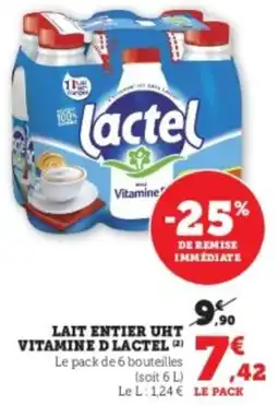 Hyper U Lait entier uht vitamine d lactel offre