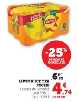 Hyper U Lipton ice tea peche offre
